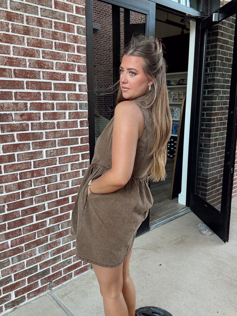 Brown Denim Dress