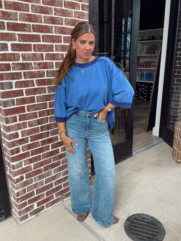 Connie Boxy Tee | BLUE