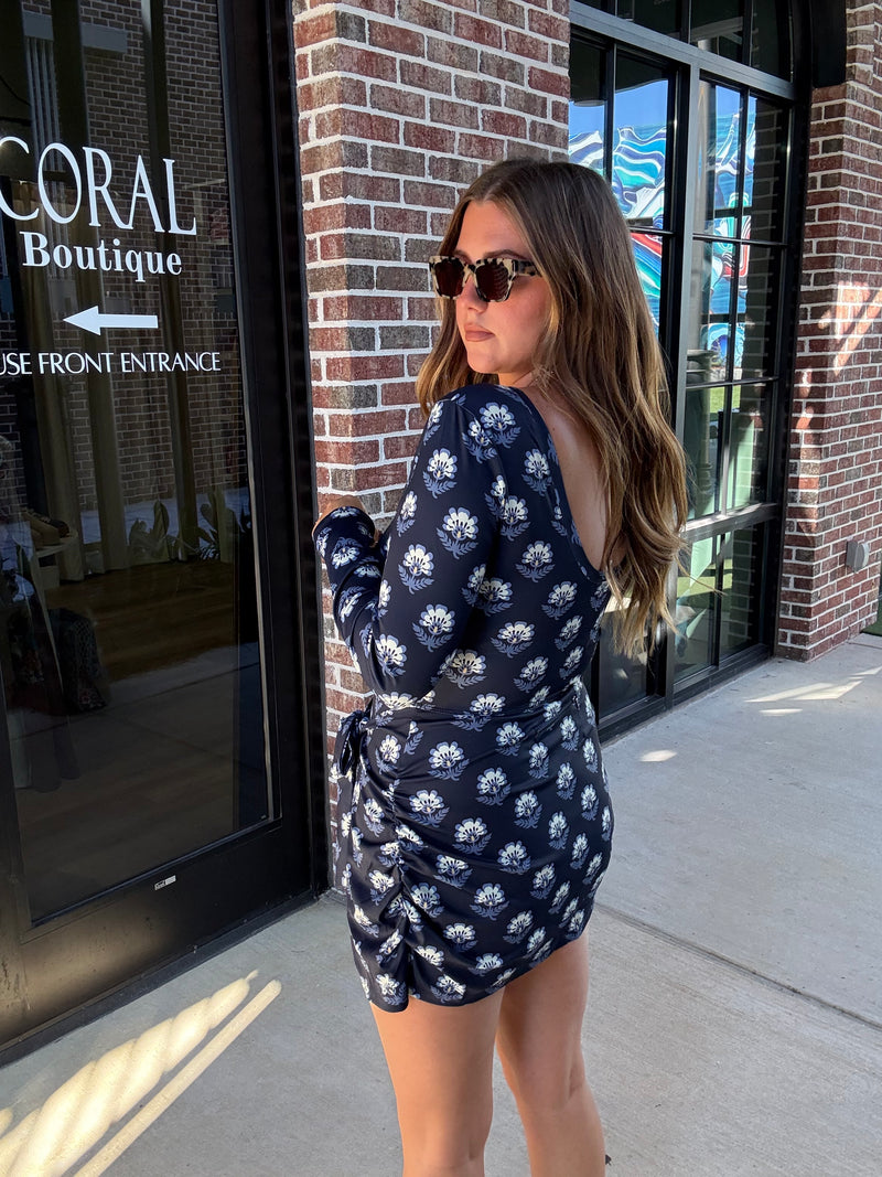 Navy Scalloped Tennis Dress