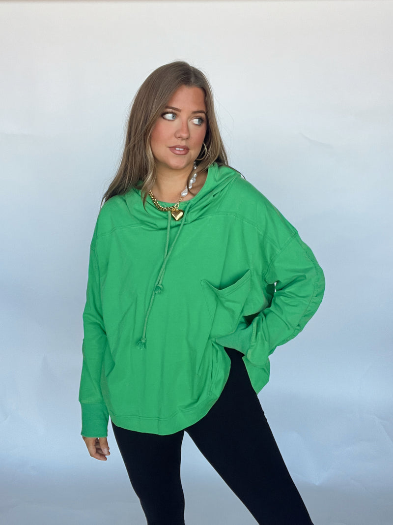 Green Drawstring Hoodie