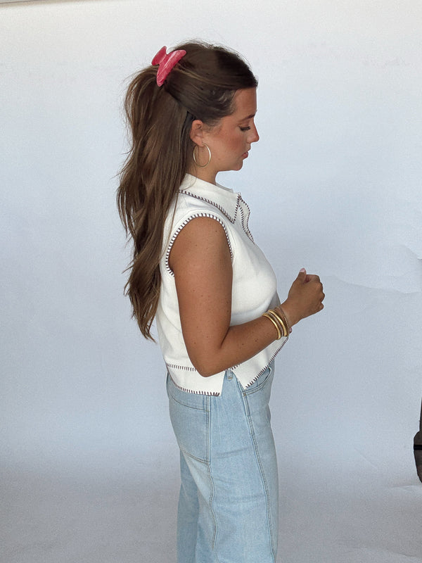 Cream Polo Top