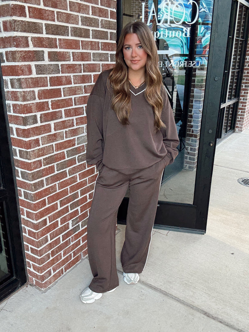 Espresso Piping Sweat Set