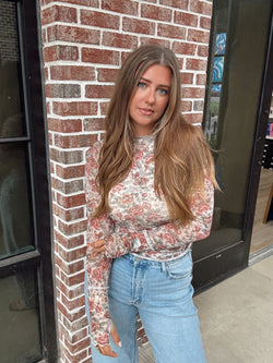Dark Mesh Floral Top