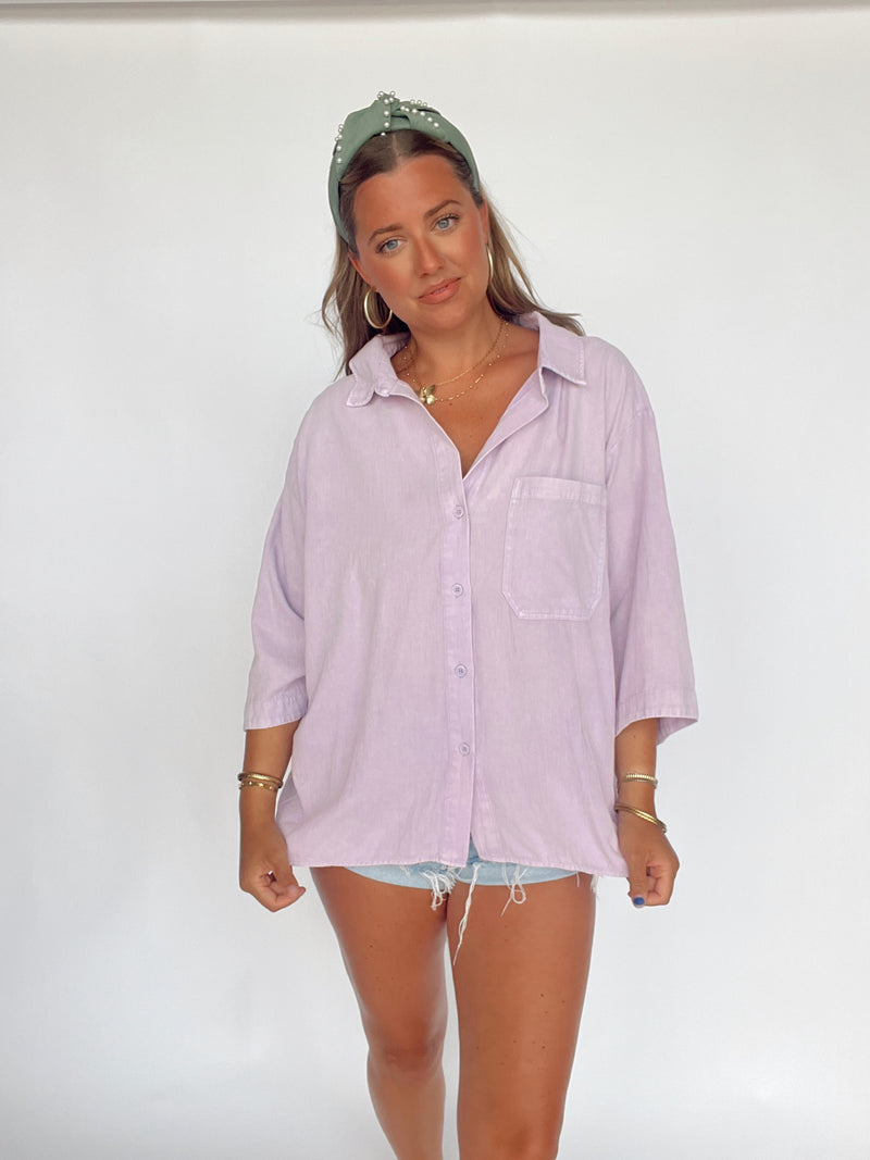 Lavender Button Up