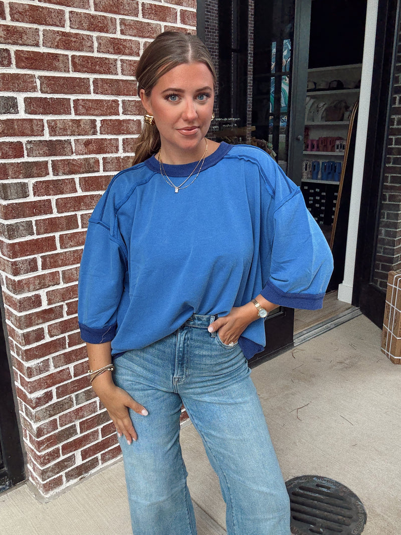 Connie Boxy Tee | BLUE