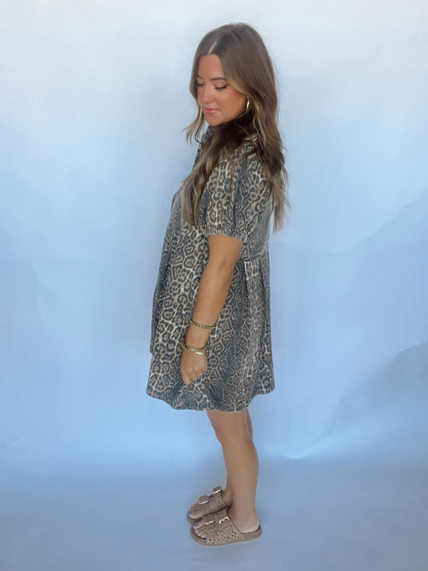 Cheetah Denim Dress