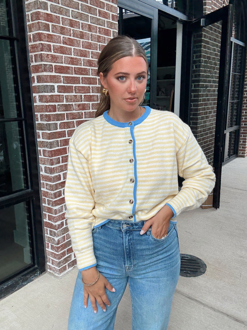 Lemon Striped Cardigan