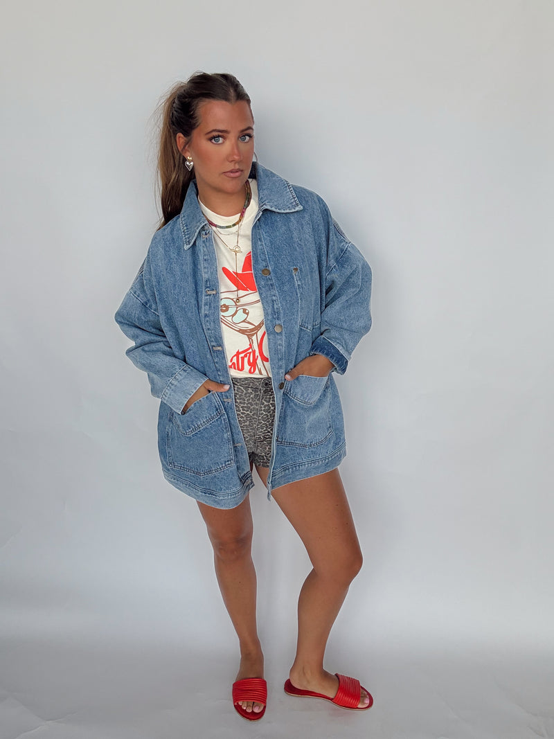 Boxy Denim Shacket