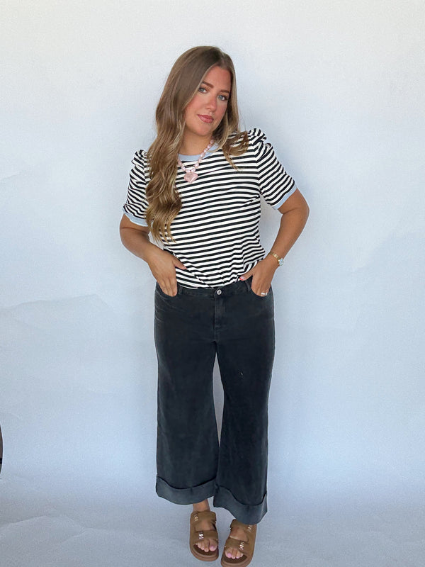 Black Cuffed Denim