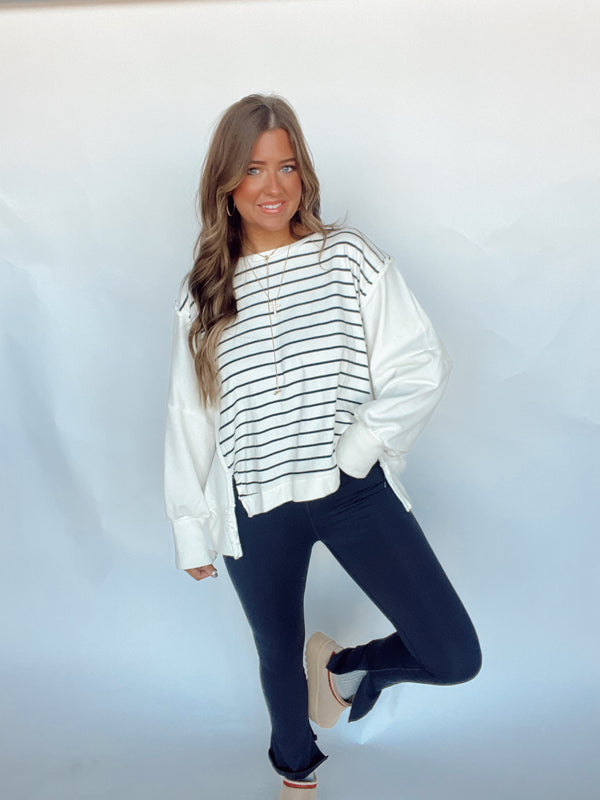 Oversized Striped Pullover