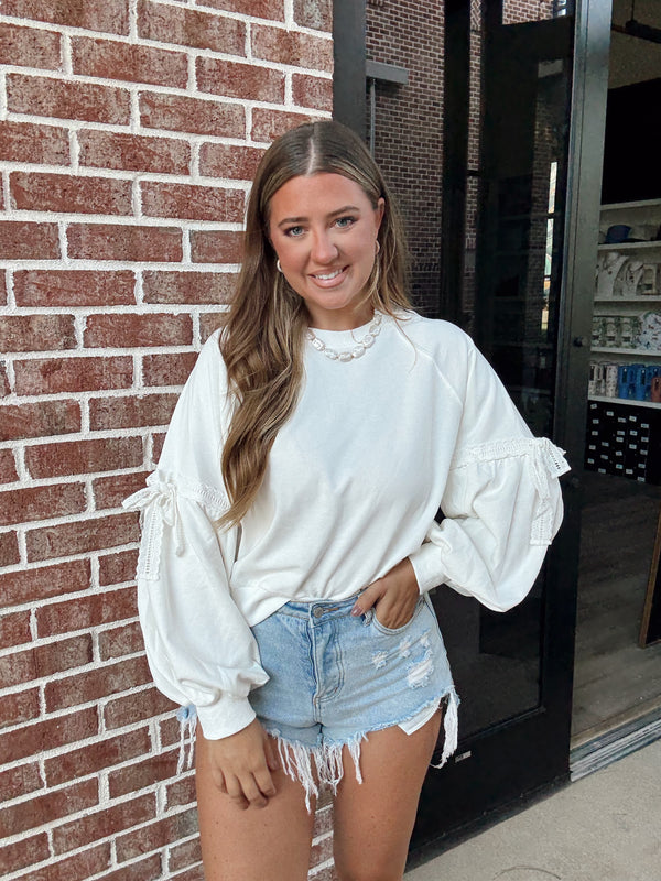 Ivory Tie Pullover