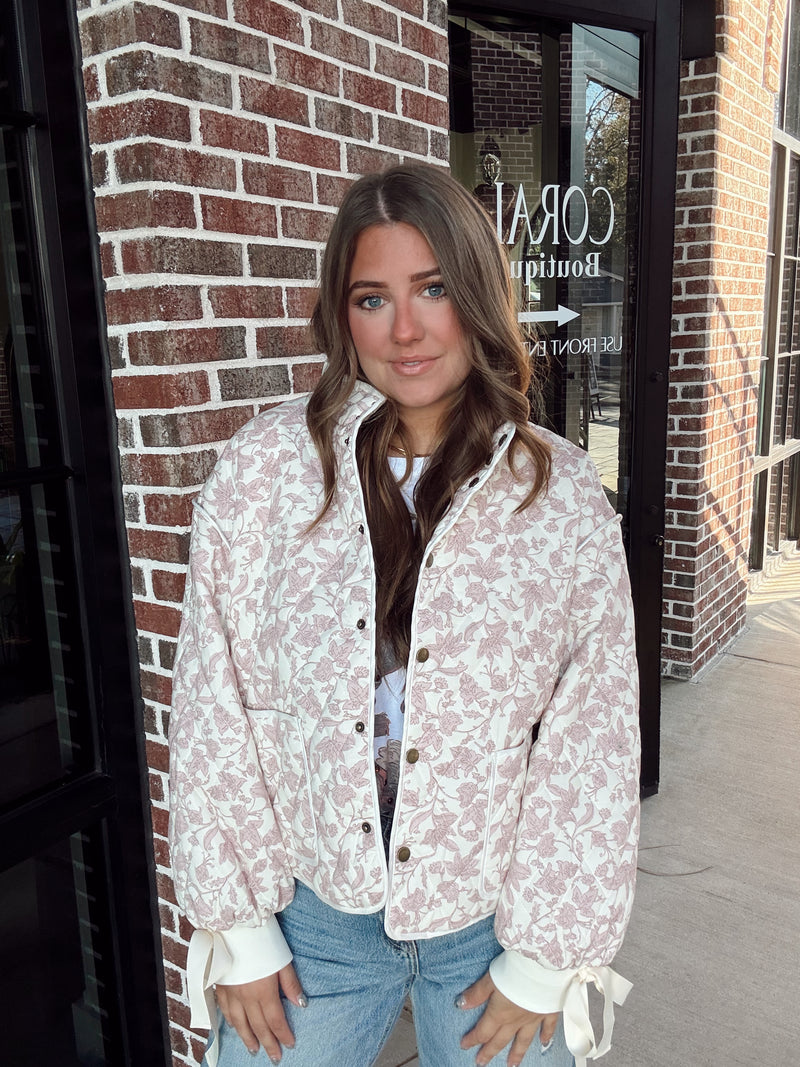 Pink Quilted Floral Jacket
