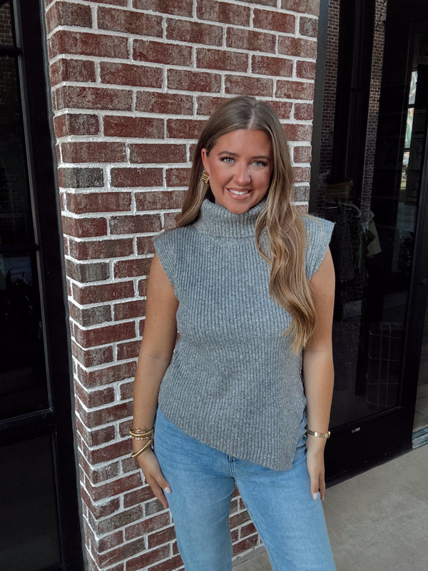 Grey Asymmetrical Tank