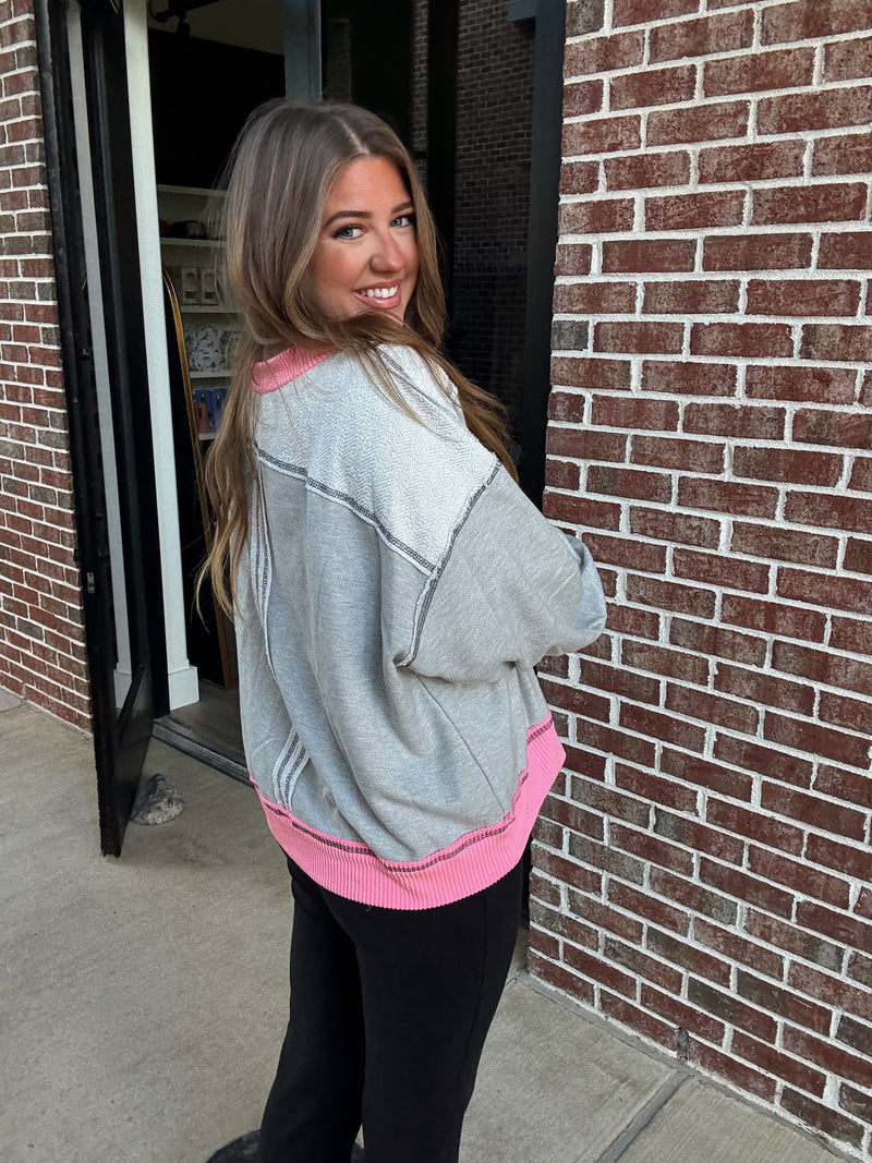 Grey Contrast Sweatshirt