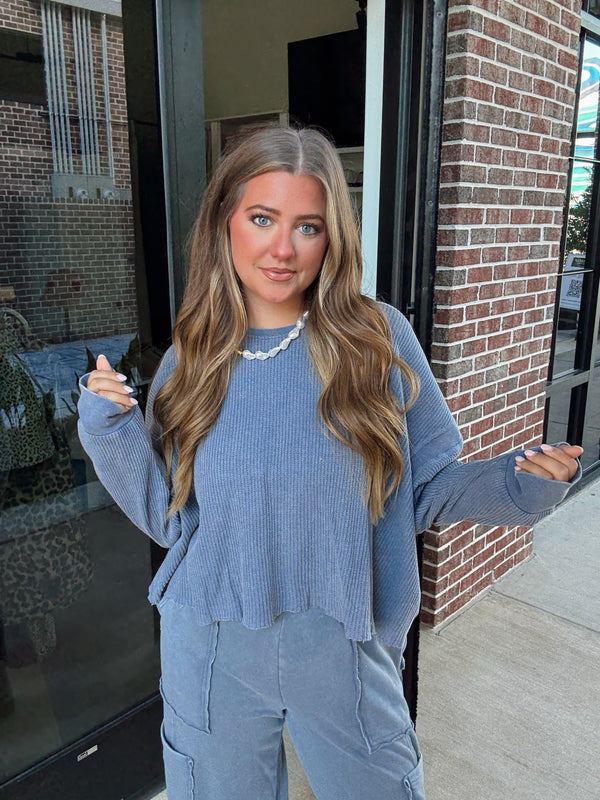 Waffle Knit Long Sleeve | NAVY