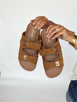 Tan Double Strap Sandal