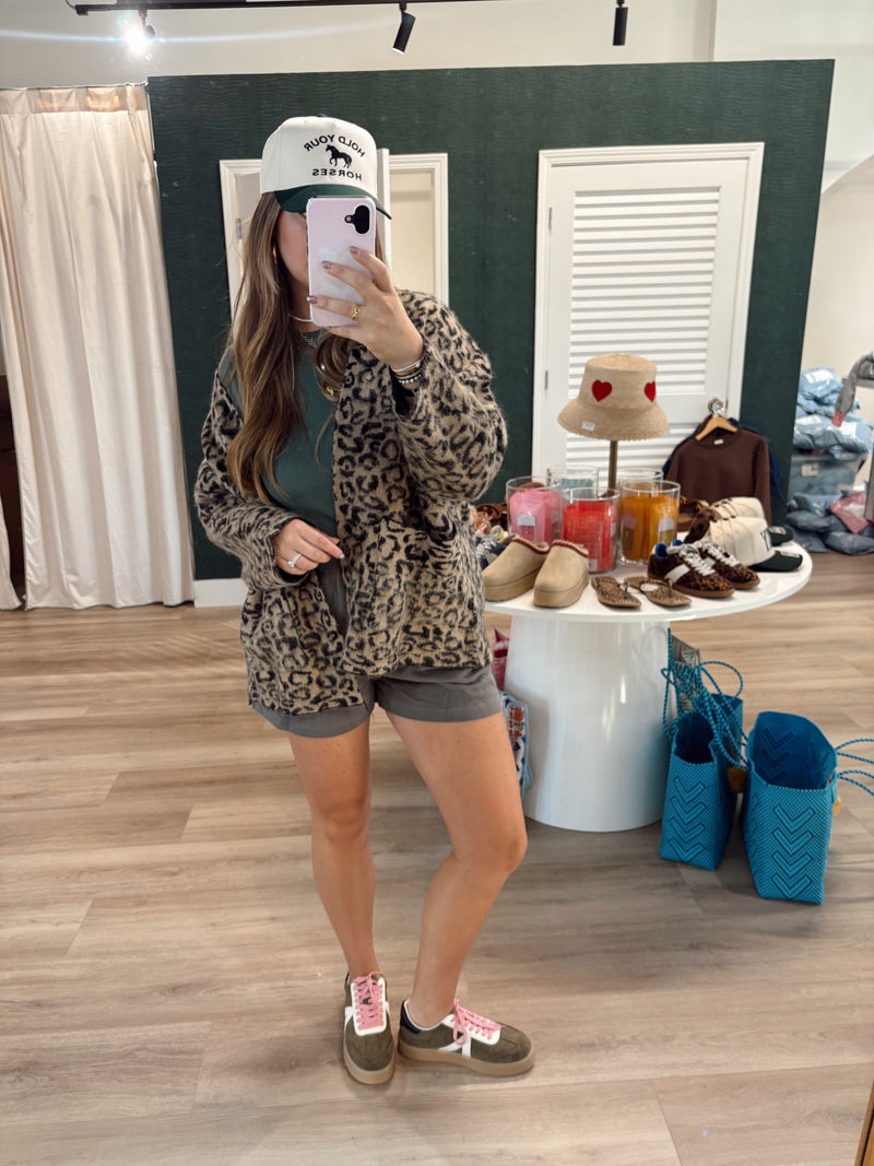 Leopard Fuzz Cardigan