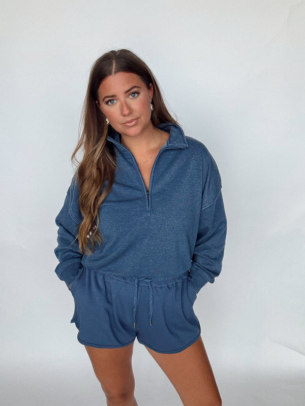 Mineral Washed Half Zip