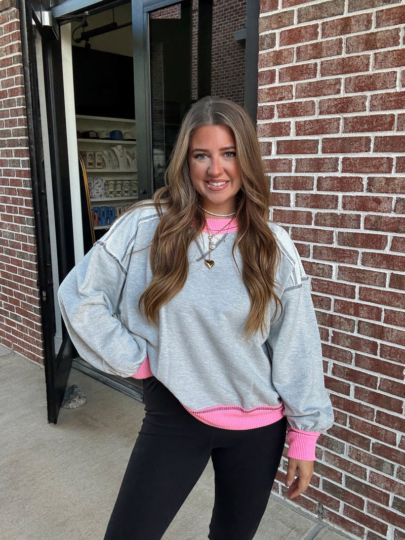 Grey Contrast Sweatshirt