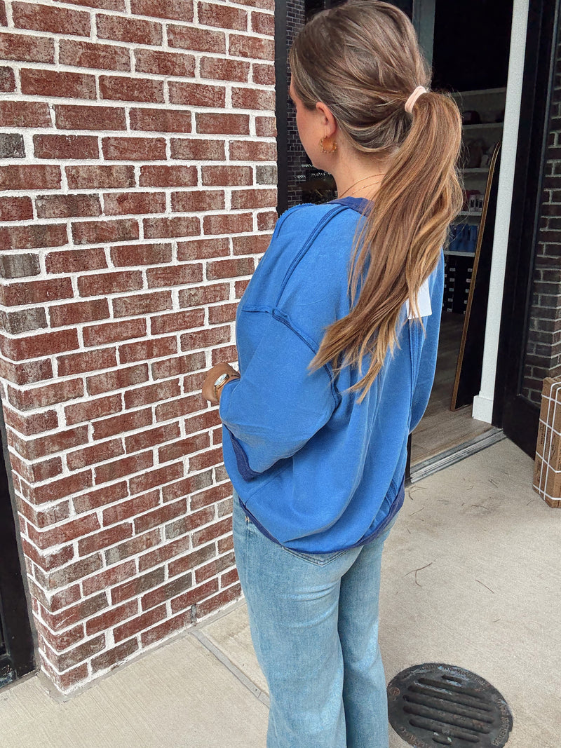 Connie Boxy Tee | BLUE