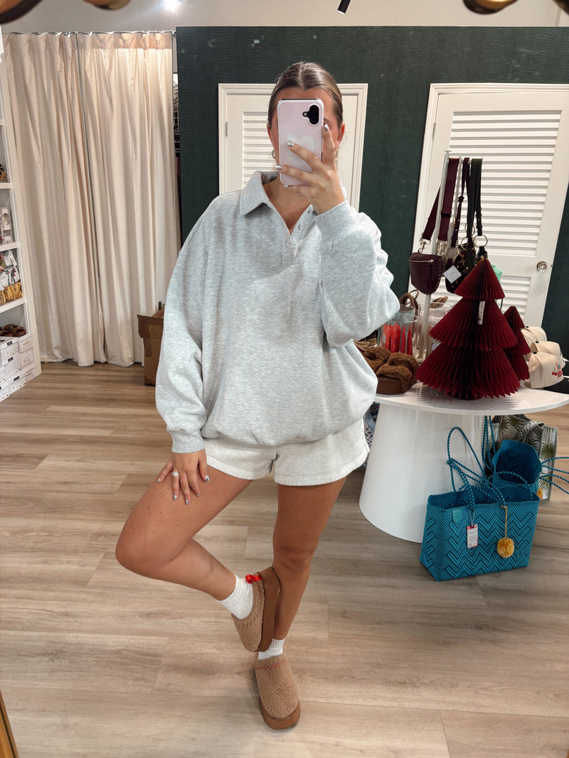 Grey Polo Sweatshirt