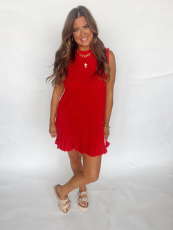 Red Varsity Tennis Dress