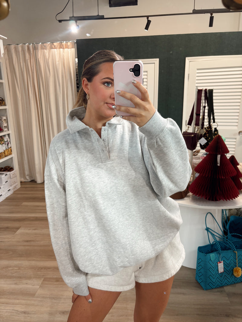 Grey Polo Sweatshirt