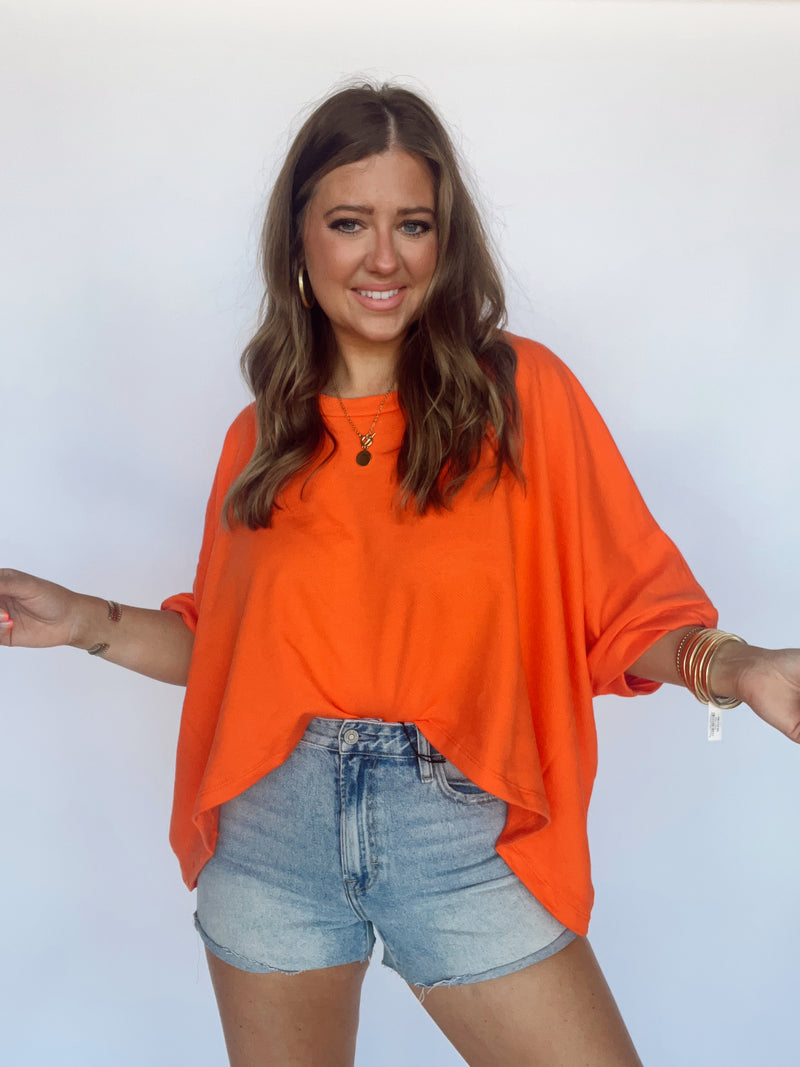 Orange French Terry Top