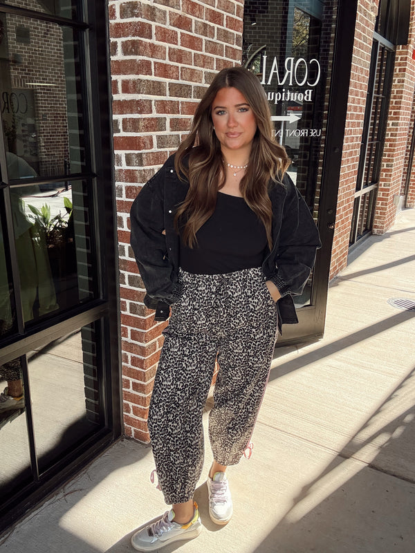 Leopard Varsity Pant
