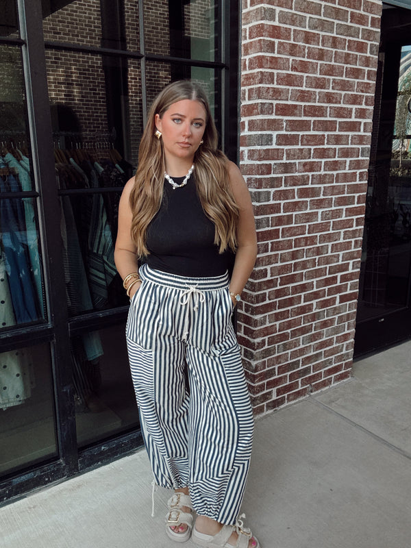 Blue Striped Pant