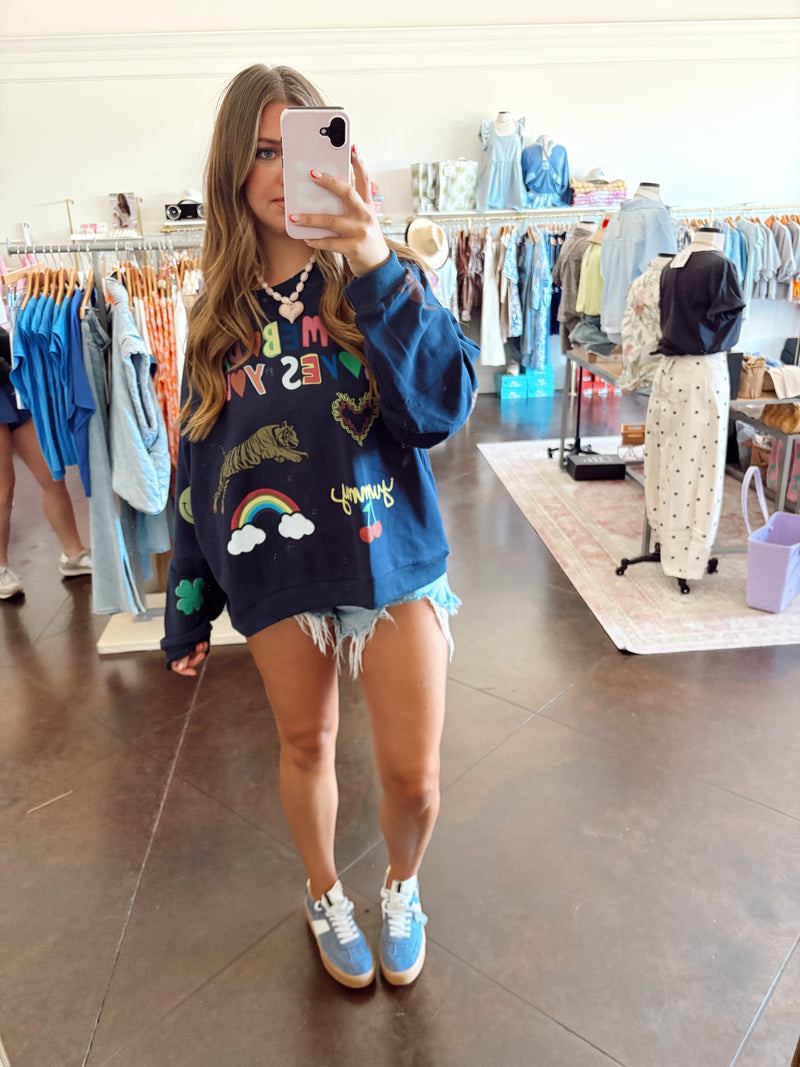Somebody Loves You Sweatshirt | Navy