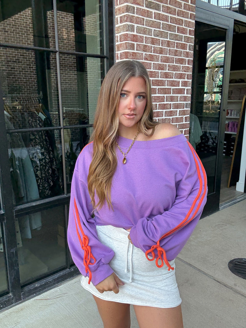 Purple Tie Sweatshirt