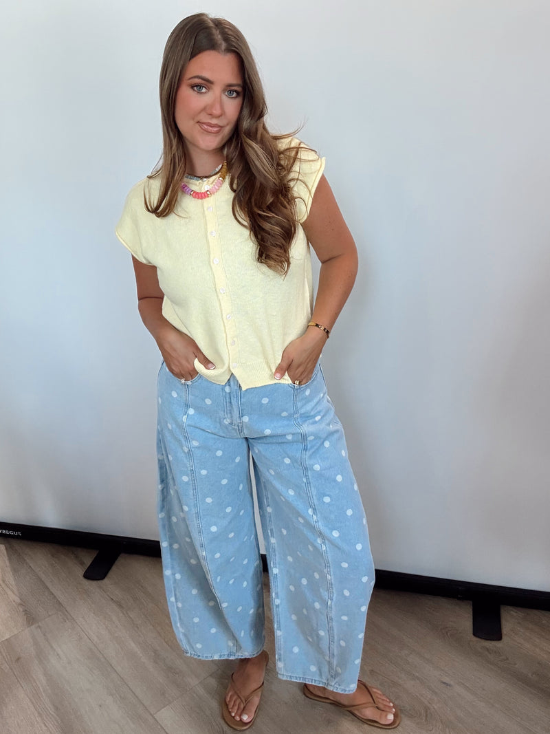 Light Denim Polka Dot Barrels – Coral Boutique
