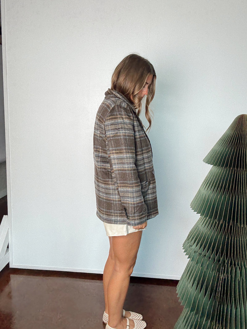 Plaid long Line Coat