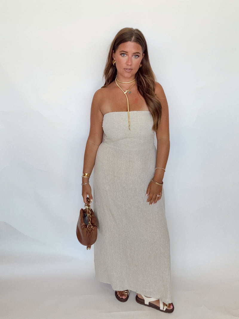 Oatmeal Linen Dress | Restock
