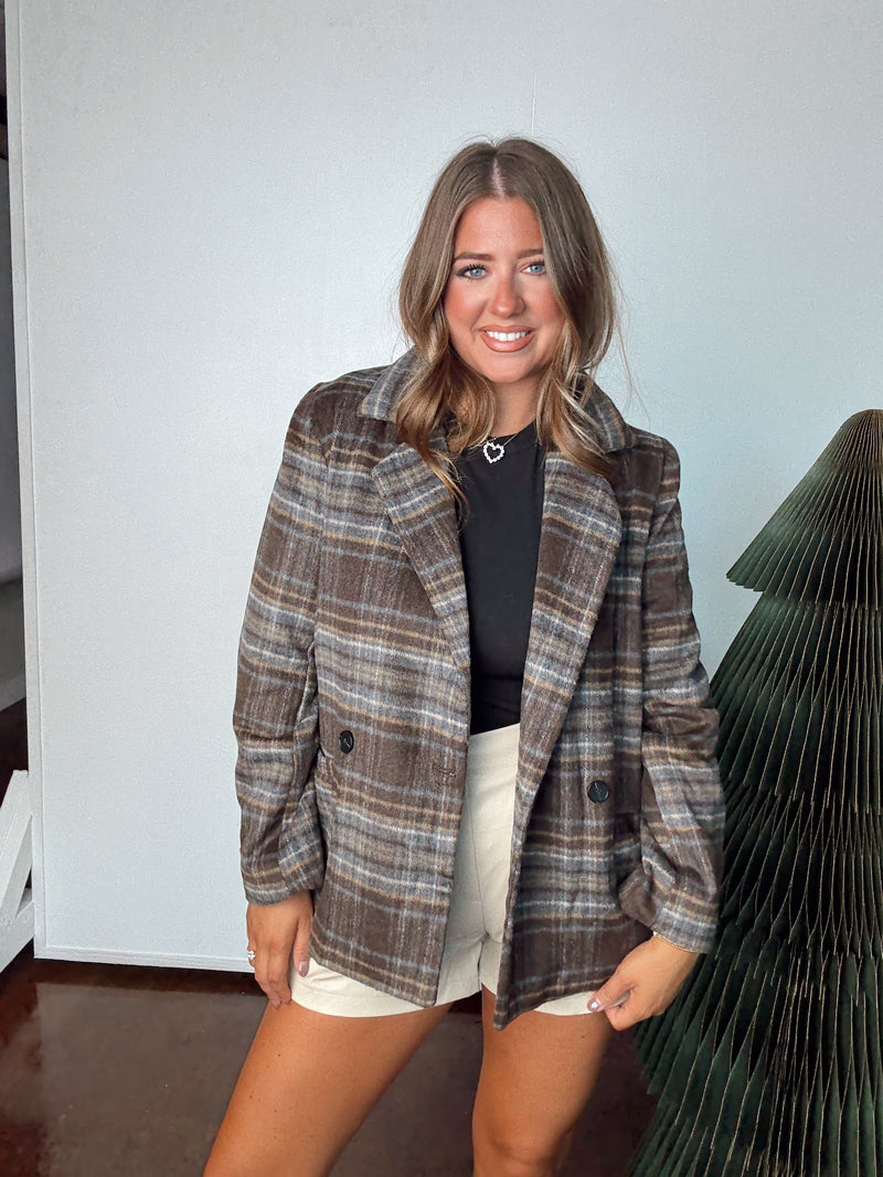 Plaid long Line Coat