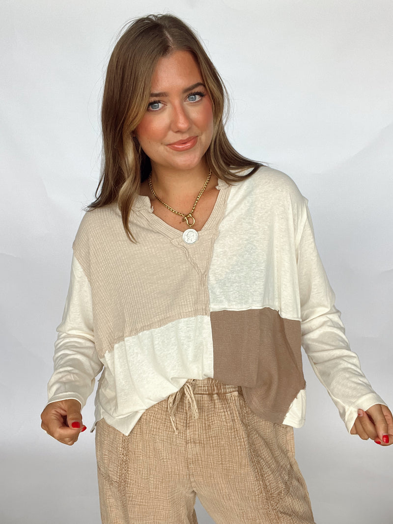 Sand Colorblock Top