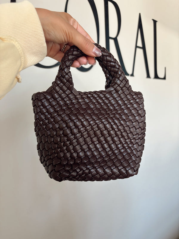 Brown Braided Crossbody