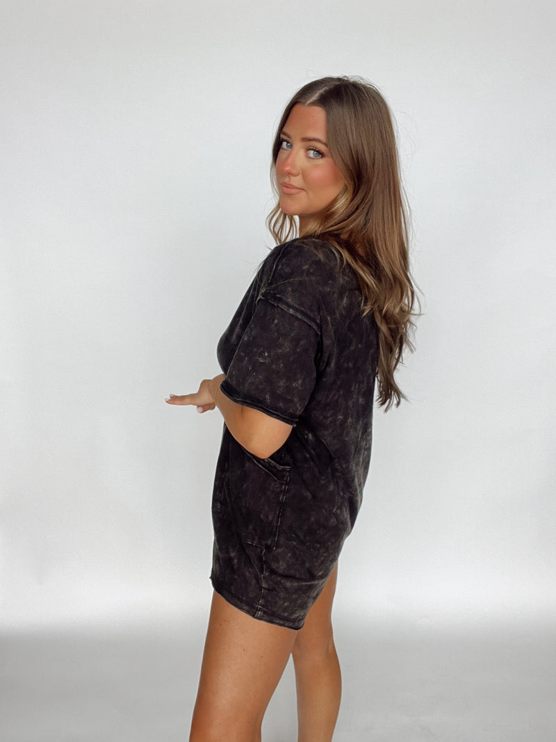 V Neck Tasha Romper | BLACK