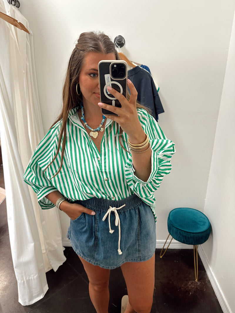 Striped Cabana Button Up