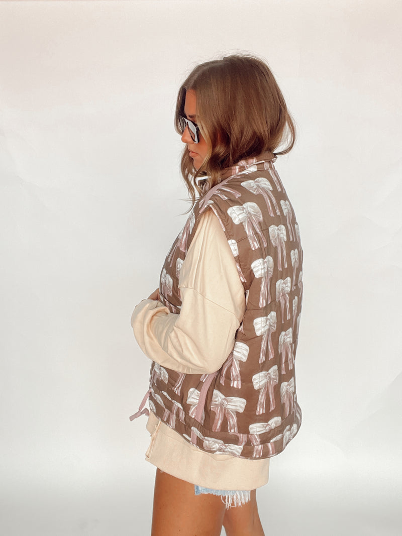 Brown Bow Vest