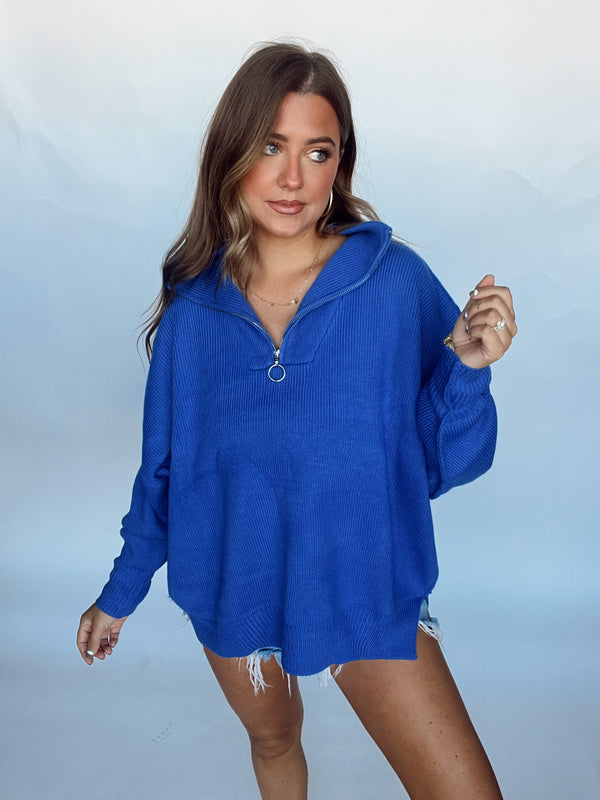 Cobalt Blue Zip Up