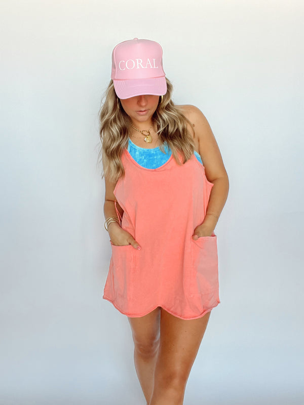 Dress up with a coral dress R120, gold sandals R110 and sun hat R30, this  summer with Jam Clothing. Jam Clothing - 014 537 26…
