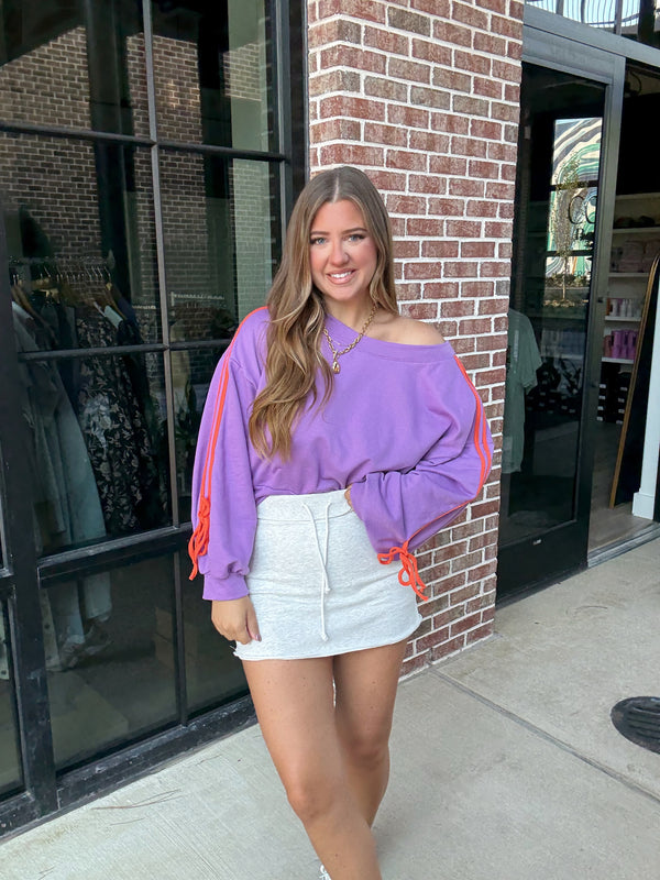Purple Tie Sweatshirt