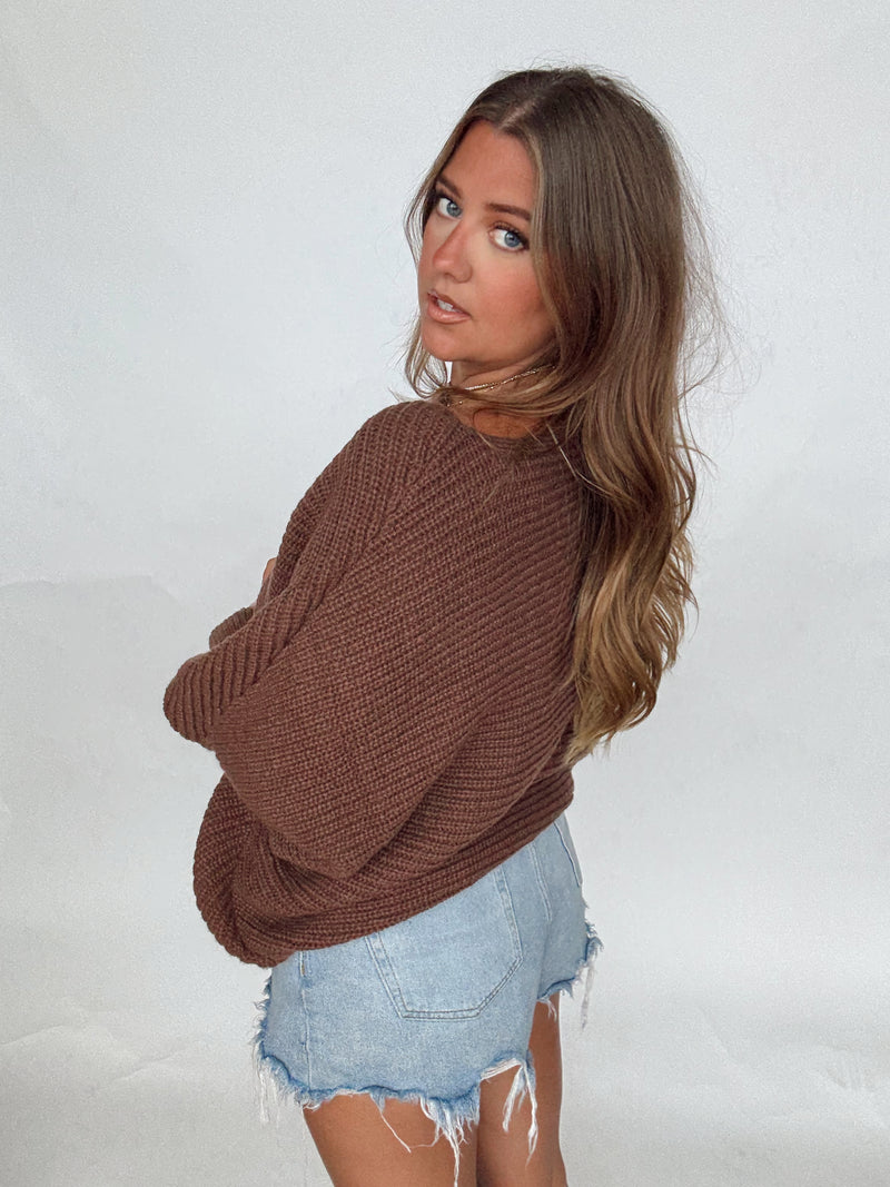 Espresso Brown Slouched Sweater