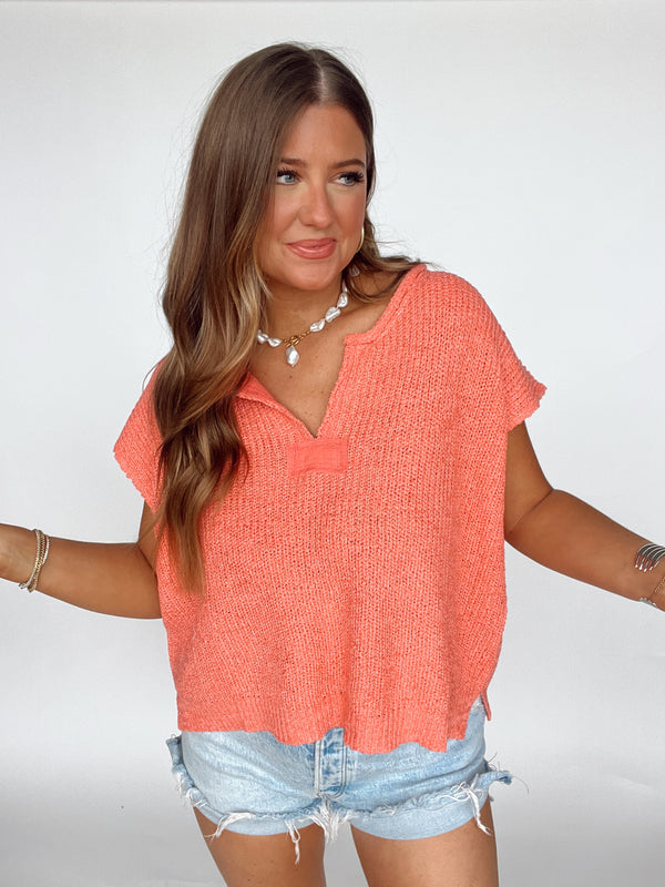 The Mikel Sleeveless Sweater | CORAL