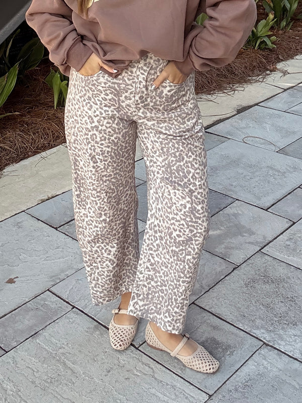 Leopard Barrel Pant