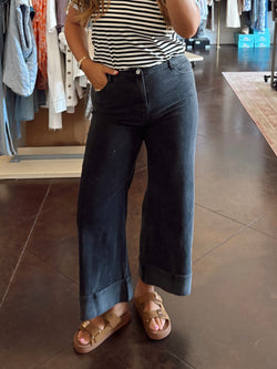 Black Cuffed Denim