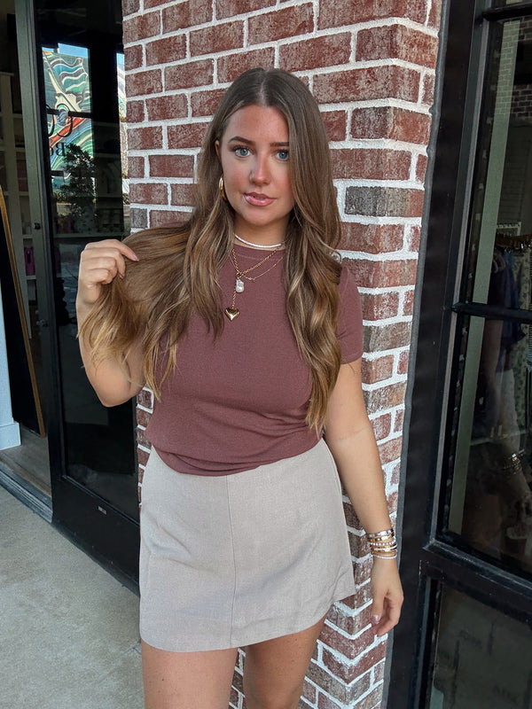 Red Espresso Ribbed Basic