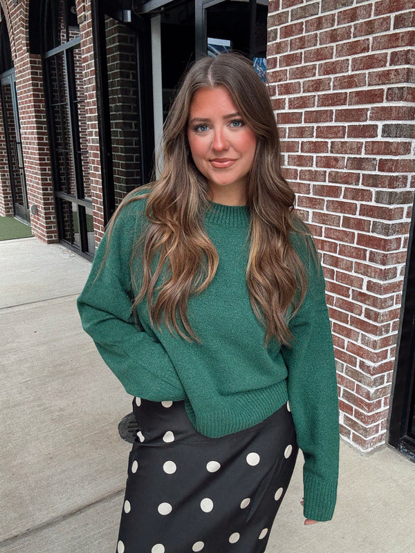 Hunter Green Ribbed Sweater